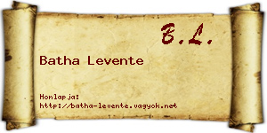 Batha Levente névjegykártya