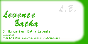 levente batha business card